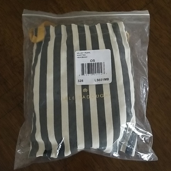 🎀 Lele Sadoughi Graphite Pearl Velvet Headband - Picture 4 of 7